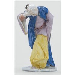 Comedia dell Arte figura Nymphemburg, Franz Anton Bustelli terve (1723 - 1763), festett, aranyozott 