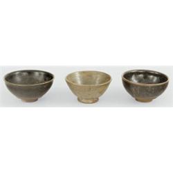 Rizses tálka, 3 db Kína, Yuan dinasztia (1280 -1368), mázas cserép