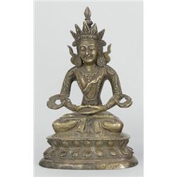 Amitayus Kína, Tibet, 19. sz., bronz