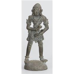 Hindu istenség India, 18. sz., öntött, cizellált bronz