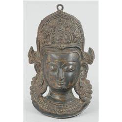 Istenség Tibet, 19. sz., bronz relif