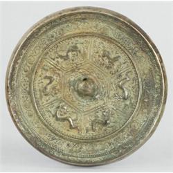 Tükör Kína, Tang-kori típus, 19. sz., öntött bronz