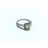 Image 1 : PLATINUM ENGAGEMENT RING W/ 1.12 CT HRD SI-2 H CUSHION DIAMOND AND 0.24 CT SIDE DIAMONDS,