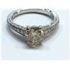 Image 2 : 18K WHITE GOLD TACORI DIAMOND ENGAGEMENT RING W/ 1.23CT SI-1 FANCY LIGHT BROWN ROUND BRILLIANT