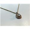 Image 2 : 14K ROSE GOLD DIAMOND PENDANT W/ 0.70CT GIA SI-2 J OVAL DIAMOND ON 14K YELLOW GOLD CHAIN, APPRAISED