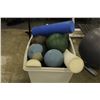 Image 2 : BIN OF MEDICINE BALLS AND SMALL RACK; BIN NOT INCLUDED