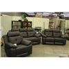 Image 4 : BROWN ITALIA 3 PIECE (SOFA, LOVESEAT, CHAIR) LEATHER SOFA SET, WITH 2 ELECTRIC RECLINING SEATS (2