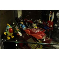 COLLECTION OF APPROX. 20 DOLLS, CARS, AND VARIOUS FIGURES