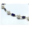 Image 2 : 14K GOLD 6.0 CT SAPPHIRE AND FRESHWATER PEARL BRACELET, APPRAISED VALUE: $3,809