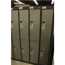 SINGLE BANK OF 2 HALF HEIGHT LOCKERS