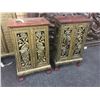 Image 1 : SET OF 3 THAI MAHOGANY AND GOLD GUILD WORK CABINETS