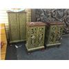 Image 2 : SET OF 3 THAI MAHOGANY AND GOLD GUILD WORK CABINETS