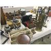 Image 1 : LARGE COLLECTION OF ITEMS INC. RED TYPEWRITER, P.A. SYSTEM, BRASS LAMPS, WROUGHT IRON, RAILWAY