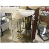 Image 1 : 3 CHROME AND BRASS FLOOR LAMPS WITH GLASS SHADES