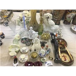 COLLECTION OF CHINA AND GLASSWARE INC. STAFFORDSHIRE DOG AND MURANO GLASS