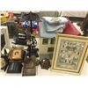 Image 2 : LARGE COLLECTION OF MISC. COLLECTABLES INC. DOLLHOUSE, SAMPLER, WOODEN BOX, AND MORE