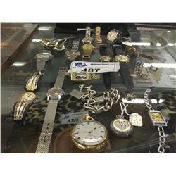 COLLECTION OF VARIOUS WRIST BAND POCKET WATCHES