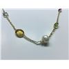 Image 2 : 10K GOLD MULTI GEMSTONE NECKLACE, APPRAISED VALUE: $2,696