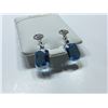Image 2 : 14K GOLD BLUE 6.40 CT TOPAZ AND DIAMOND EARRINGS, APPRAISED VALUE: $2,433