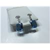 Image 2 : 14K GOLD BLUE 6.40 CT TOPAZ AND DIAMOND EARRINGS, APPRAISED VALUE: $2,433