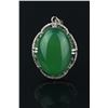 Image 1 : Chinese Emerald Green Jadeite w/Frame Pendant