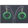 Image 1 : Pair of Green Jadeite Earrings