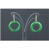 Image 2 : Pair of Green Jadeite Earrings