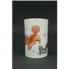 Image 1 : Chinese Copper Red Porcelain Brush Pot Guangxu Mk