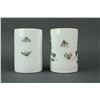Image 5 : Pair Famille Rose Porcelain Brush Pots Tongzhi MK