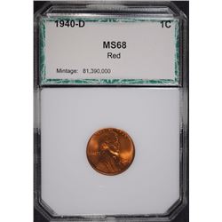 1940-D LINCOLN CENT PCI SUPERB GEM BU RED