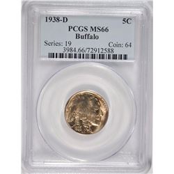 1938-D BUFFALO NICKEL PCGS MS-66