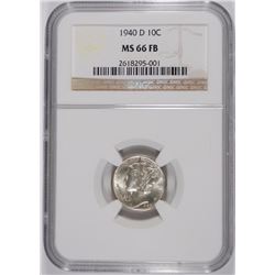 1940-D MERCURY DIME, NGC MS-66 FULL BANDS