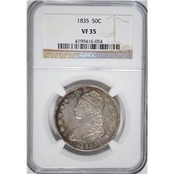 1835 BUST HALF NGC VF-35 LOOKS FULLY XF