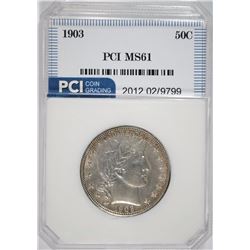 1903 BARBER HALF DOLLAR, PCI CHOICE BU