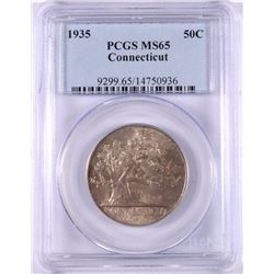 1935 CONNECTICUT HALF DOLLAR PCGS MS65 GEM