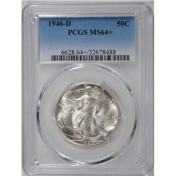 1946-D WALKING LIBERTY HALF DOLLAR, PCGS MS-64+