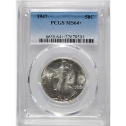 1947 WALKING LIBERTY HALF DOLLAR, PCGS  MS-64+