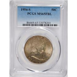 1954-S FRANKLIN HALF PCGS MS-65 FBL