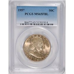 1957 FRANKLIN HALF PCGS MS-65 FBL