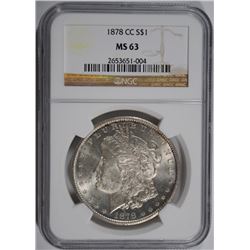 1878-CC MORGAN SILVER DOLLAR NGC MS 63