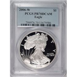 2006-W AMERICAN SILVER EAGLE PCGS PR70 DCAM