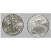 Image 1 : 2 - AMERICAN SILVER EAGLES - 2007 & 2013 - BOTH BU