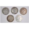 Image 1 : ( 5 )  XF BARBER DIMES: 1900-S, 03, 06-S, 10-D ,1911-D