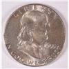 Image 1 : 1955 FRANKLIN HALF DOLLAR, CHOICE BU MINT ERROR,  CLIPPED PLANCHET IN  "UNITED"