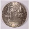 Image 2 : 1955 FRANKLIN HALF DOLLAR, CHOICE BU MINT ERROR,  CLIPPED PLANCHET IN  "UNITED"