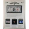 Image 4 : Historic US Currency Set; 1957 $1 Silver Cert - 1963 $2 Red Seal - 1963 $5 Red