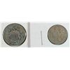 Image 1 : 2 - 1868 COINS; SHIELD NICKEL & THREE CENT NICKEL - VG/G