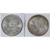 Image 1 : 2 - MORGAN SILVER DOLLARS - NICE AU / BU's - 1889 & 1921