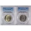 Image 1 : ( 2 ) PCGS GRADED FRANKLIN HALF DOLLARS: 1950 AU-55 & 1950-D MS-62 FBL