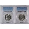 Image 1 : ( 2 ) PCGS GRADED FRANKLIN HALF DOLLARS: 1950-D MS-63 & 1951 MS-62 FBL